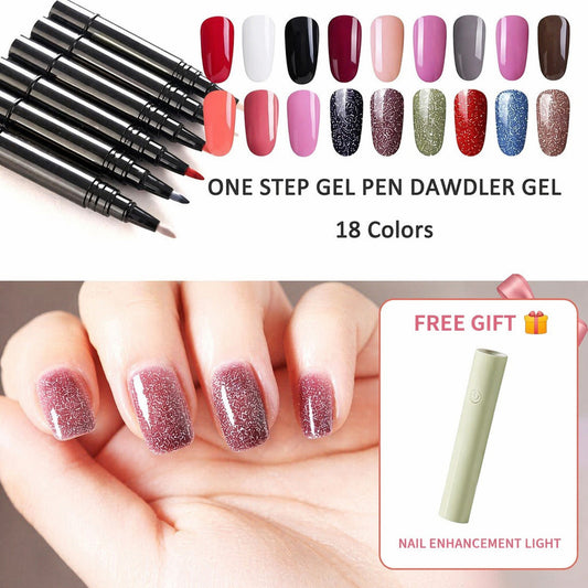 💅 Oferta por tiempo limitado: compra uno y recibe uno gratis ✨Bolígrafo de gel para uñas un solo paso🎨Mini lámpara UV portátil para uñas gratuita💡