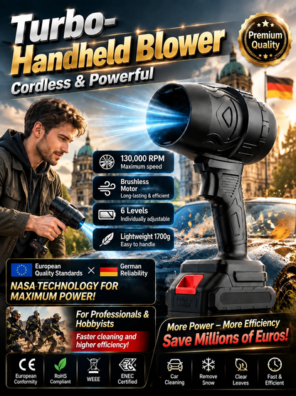 🔥 OFERTA ESPECIAL 🔥 Soplador Turbo Inalámbrico de Alta Potencia