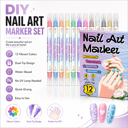 ⏳ ¡50% de descuento por tiempo limitado! ⏰💅 Set de marcadores para diseño de uñas DIY 💞