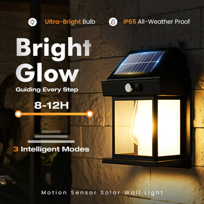 🎉50 % DE DESCUENTO🎉 LUZ SOLAR DE PARED💡 - Con sensor de movimiento y resistente a la intemperie, funcionamiento automático desde el atardecer hasta el amanecer, fácil instalación para jardines y caminos🌟