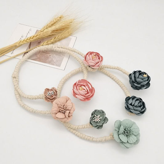 🌸🌸Organizador de cortinas de gasa decorativo creativo con estampado floral fresco y sencillo, incluye pinzas sujetacortinas