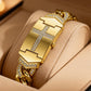 Regalo del Día de la Madre Summervibes, Reloj con Cristales Brillantes y Cruz, Esfera Rectangular Geométrica, Pulsera de Metal Premium, Perfecto para la Elegancia Diaria y Regalos