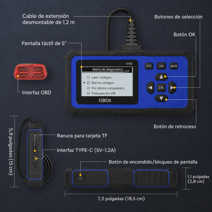 Escáner de diagnóstico OBD2 multifuncional para motores de vehículos