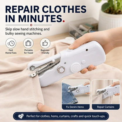 🧵 Mini máquina de coser eléctrica – Ligera, portátil y fácil de usar ✨