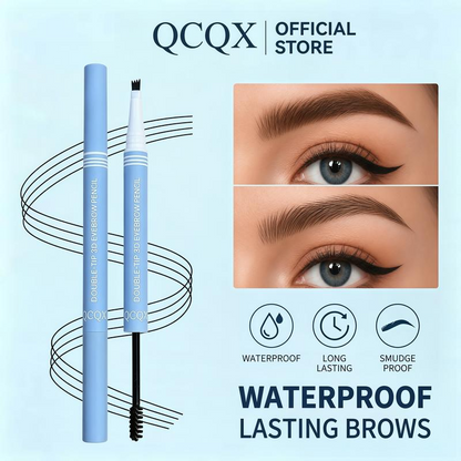 💞¡Compra 1 y llévate 1 GRATIS!🌈Lápiz de cejas mini 2 en 1 resistente al agua y gel de cejas con color: herramientas de maquillaje de cejas de larga duración para crear líneas naturales y realistas que imitan el vello.