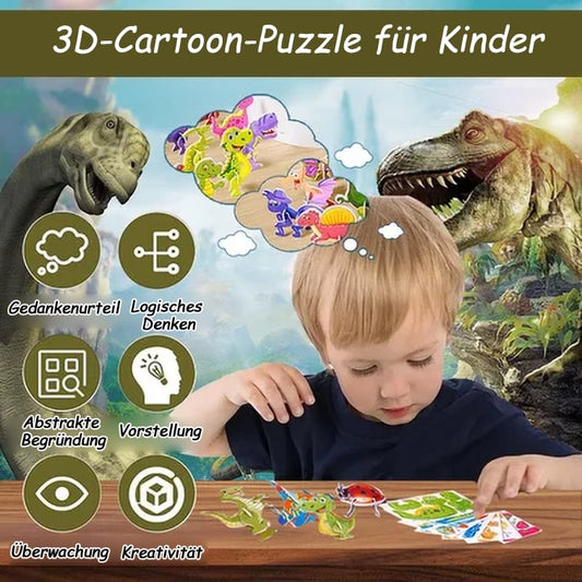 🦖Puzzle educativo de dibujos animados en 3D