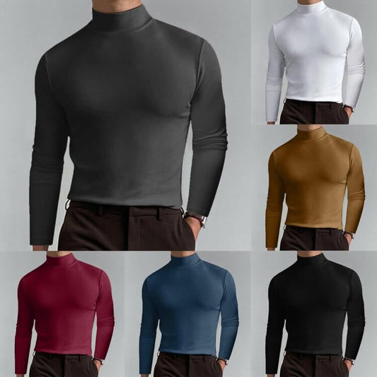 🔥Compre 3  envío gratuito.🔥.Camiseta de cuello alto Ultimate Comfort para hombre: elástica, transpirable y ajustada, ideal para el gimnasio y uso diario.