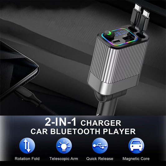 Cargador 2 en 1 y Reproductor Bluetooth para Coche 🚗💡🔋