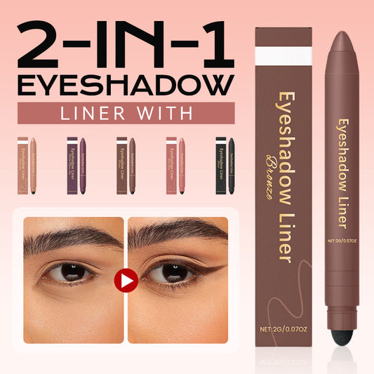 Sombra de ojos y delineador 2 en 1 con pincel difuminador