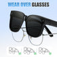 Gafas de sol plegables y compactas para llevar sobre otras gafas