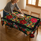 🔥Venta caliente🔥Mantel floral mexicano con borde festoneado (50% de descuento)