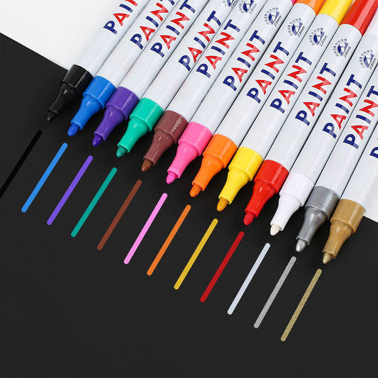 🖌️ ¡50% DE DESCUENTO AHORA! Marcadores de pintura impermeables de 12 colores – Rotuladores permanentes a base de aceite para neumáticos, piedra, vidrio, madera, metal y proyectos DIY