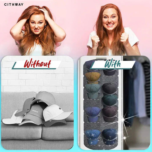 Organizador colgante para sombreros con múltiples bolsillos