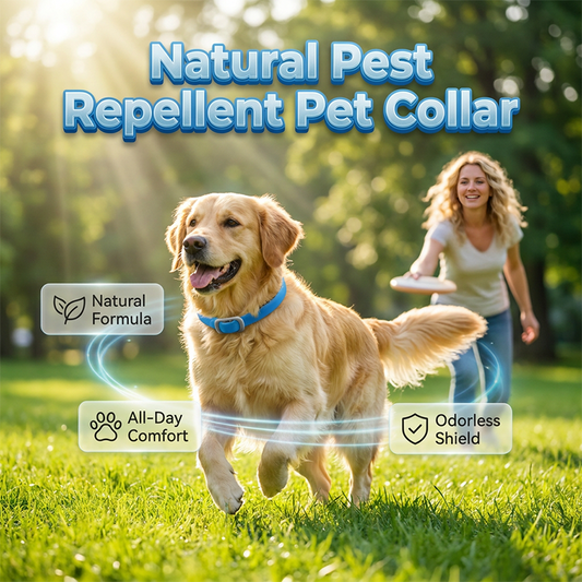 Collar repelente de parásitos para mascotas con aceites esenciales naturales