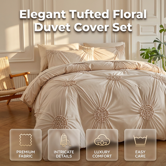 🛏️ ¡50% DE DESCUENTO! ☁️ Elegante juego de funda nórdica con diseño plisado