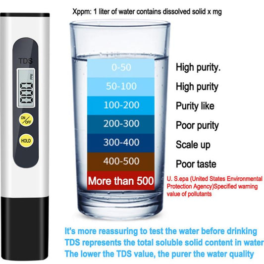 💧Probador de calidad del agua TDS de alta precisión
