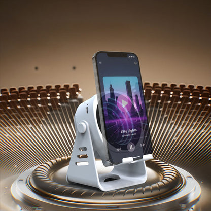 Soporte de teléfono con altavoz de inducción