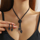 📢📢 ¡50% DE DESCUENTO! ⏰ Conjunto de collar y pendientes de flor de circonita para mujer