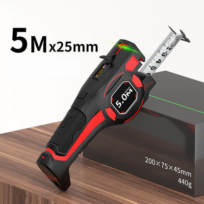 📏🔴 Cinta Métrica Láser 2 en 1 – Guía de Haz Precisa, Medición Digital y Manual para Distancias Exactas 🎯🏠