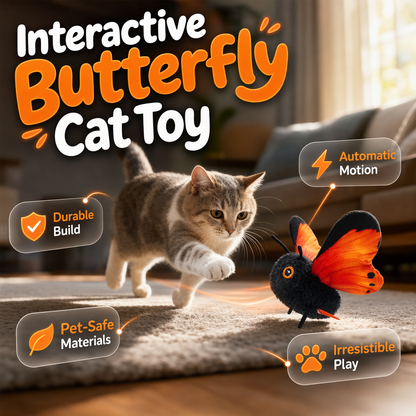 🦋🐱 Juguete Interactivo Gatito – Mariposa Aleteante con Sensor, Se Mueve como una Real y Vuelve Loco a tu Gato 🕹️💖