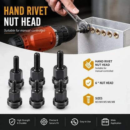 💥【50% DE DESCUENTO】🔥 Kit de Herramientas para Tuercas Remachables M3-M12 | 68 Piezas con Mandriles Correspondientes | Acero Oxidado Negro Resistente a la Corrosión | Fácil Instalación, Sin Necesidad de Soldadura | Reparación de Autos/Muebles/Equipos 🔩