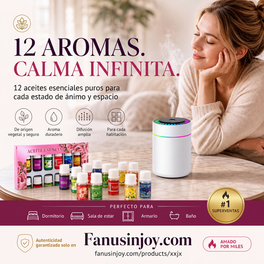 🔥¡Oferta limitada con 50% de descuento! 🎁🌺¡El aroma fresco te levanta el ánimo! 🌷Juego de 12 aceites esenciales solubles en agua