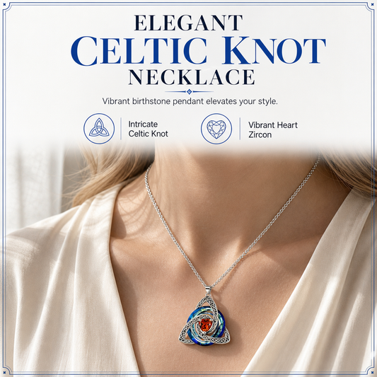 🔥 ¡OFERTA POR TIEMPO LIMITADO: 50% DE DESCUENTO! ⏰ Collar con Colgante de Nudo Celta y Piedra de Nacimiento para Mujer 🌀📿