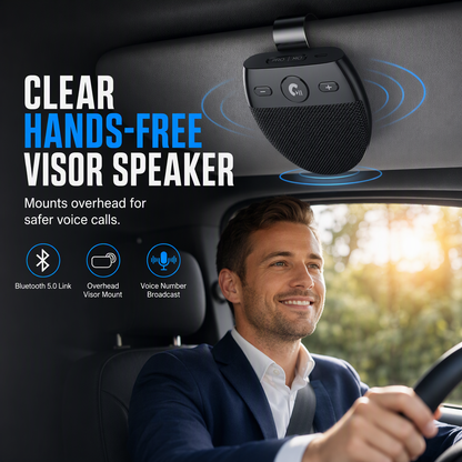 🚗 ¡50% de descuento! Manos libres Bluetooth SP11 para parasol del coche · Activación por vibración y audio A2DP