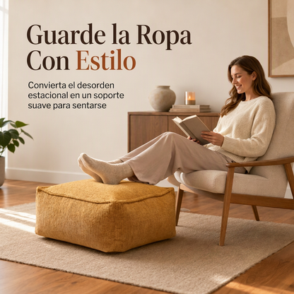 ⏳Oferta especial por tiempo limitado⏰Funda para puf otomana de almacenamiento estilo Boho – llénala con ropa y mantas, soporta 100 kg (220 libras), lienzo lavable. ¡Ordenado y acogedor! 🏠✅