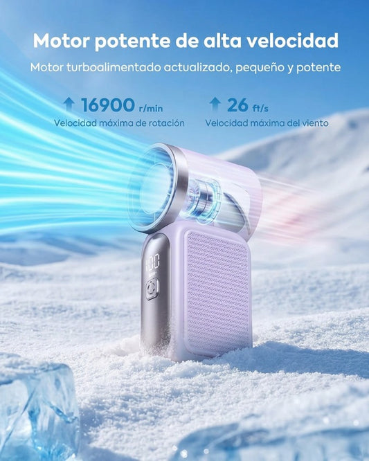 🌀💨 Mini ventilador portátil con pantalla LED – 👍 Ventilador de bolsillo turbo de 5 velocidades. ✨ Recargable por USB, enfriamiento rápido ideal para viajes y maquillaje. Regalo perfecto. Refrigeración portátil.