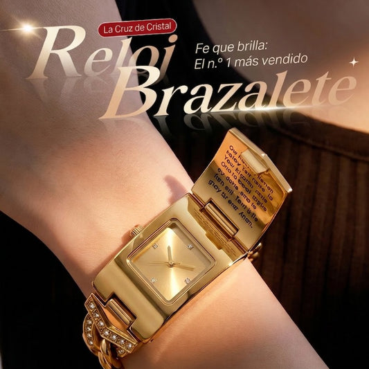 Regalo del Día de la Madre Summervibes, Reloj con Cristales Brillantes y Cruz, Esfera Rectangular Geométrica, Pulsera de Metal Premium, Perfecto para la Elegancia Diaria y Regalos
